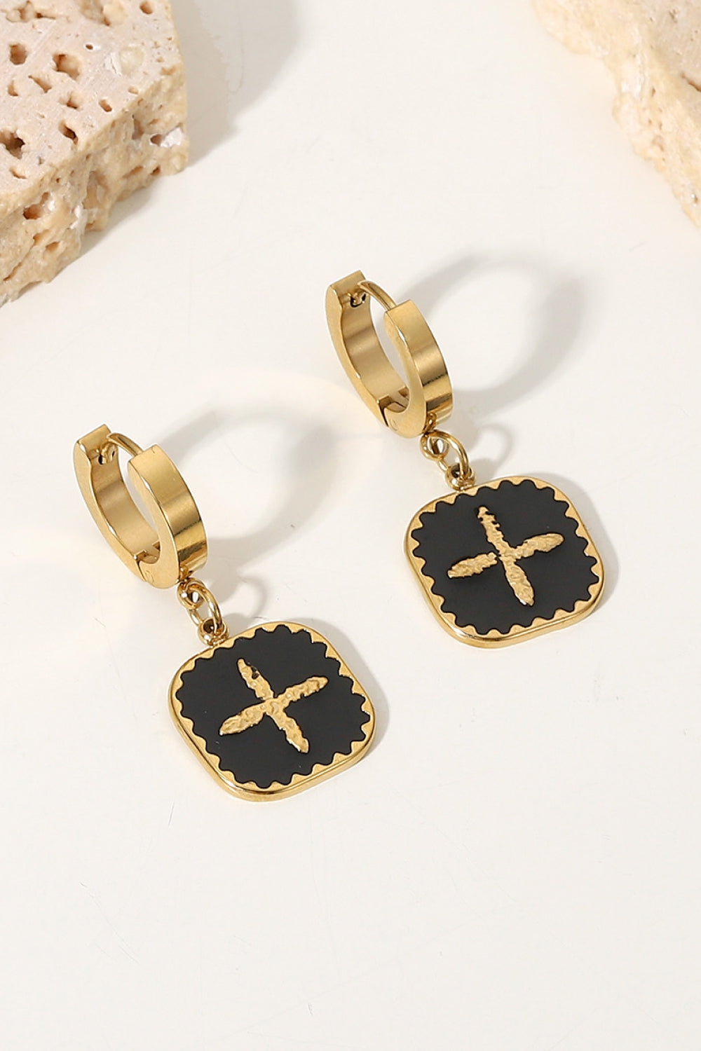 Plus Sign Square Shape Drop Earrings - DRG Boutique Apparel & Accessories LLC