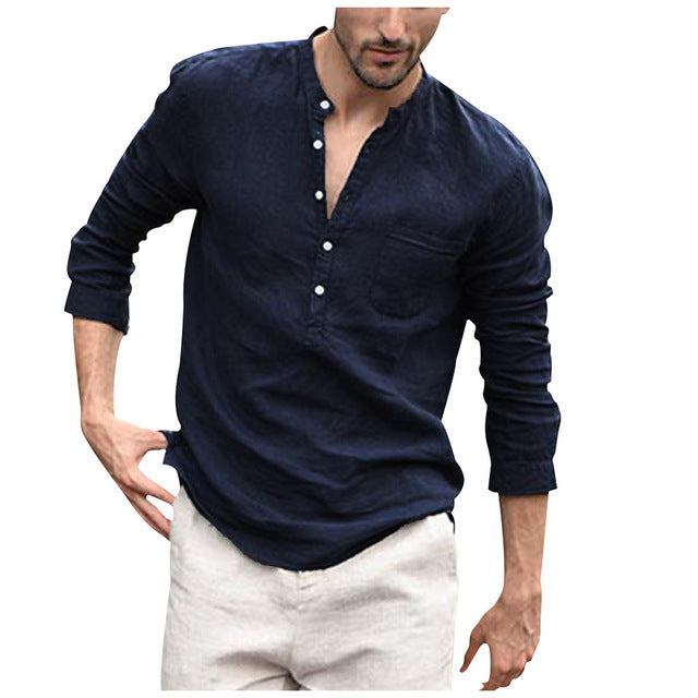 Men's Vintage 1/2 Button-up Shirt