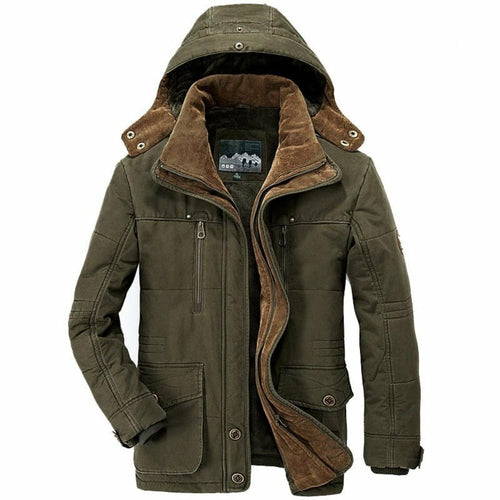 Mens Hooded Winter Parka Coat with Inner Fleece - DRG Boutique Apparel & Accessories LLC