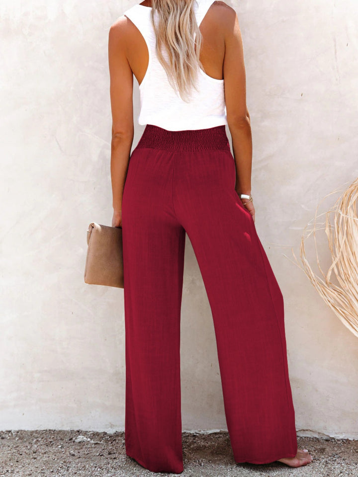 Full Size Decorative Button High Waist Pants - DRG Boutique Apparel & Accessories LLC