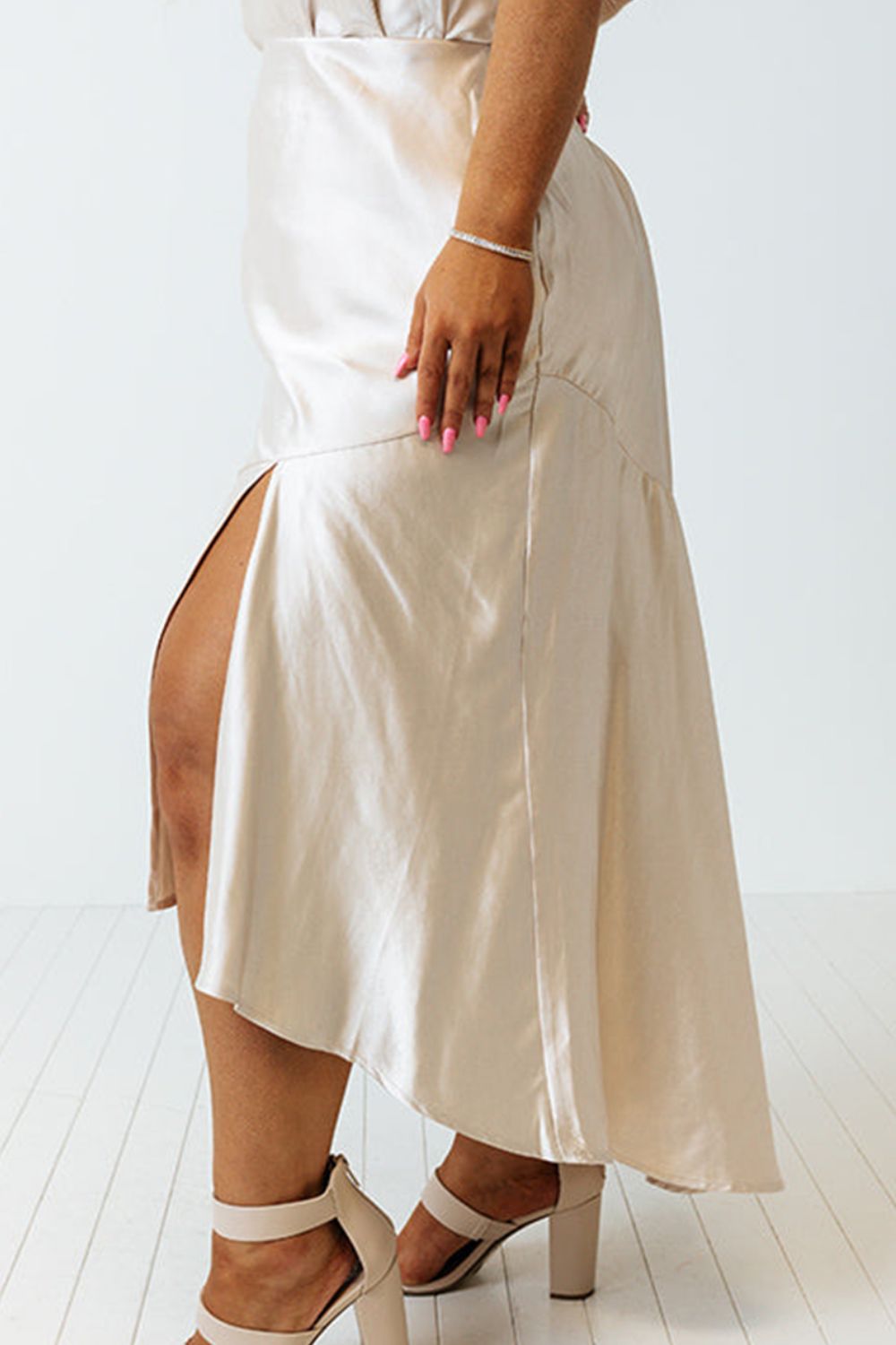 Plus Size Slit Ruffled Skirt - DRG Boutique Apparel & Accessories LLC