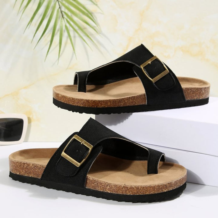 Open Toe Buckle Sandals - DRG Boutique Apparel & Accessories LLC