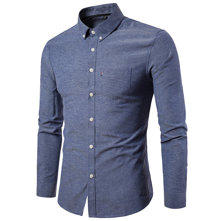 Men's Dress Shirts, Korean Style, Slim Long Sleeve
