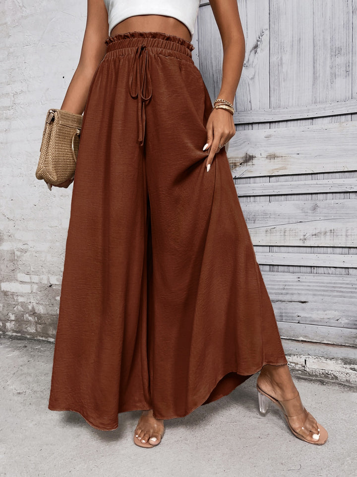 Honey Tied High Waist Wide Leg Pants - DRG Boutique Apparel & Accessories LLC