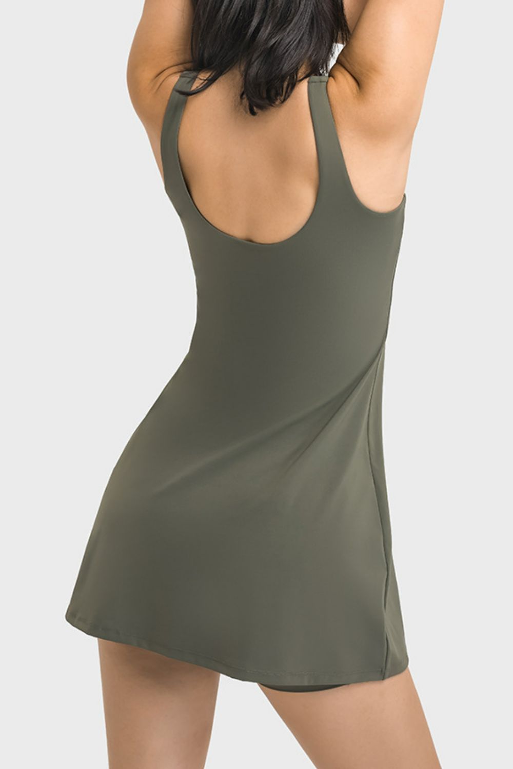 Millennia Square Neck Sports Tank Dress with Full Coverage Bottoms - DRG Boutique Apparel & Accessories LLC