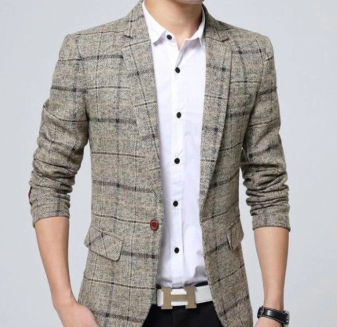 Mens Mix Plaid Blazer - DRG Boutique Apparel & Accessories LLC