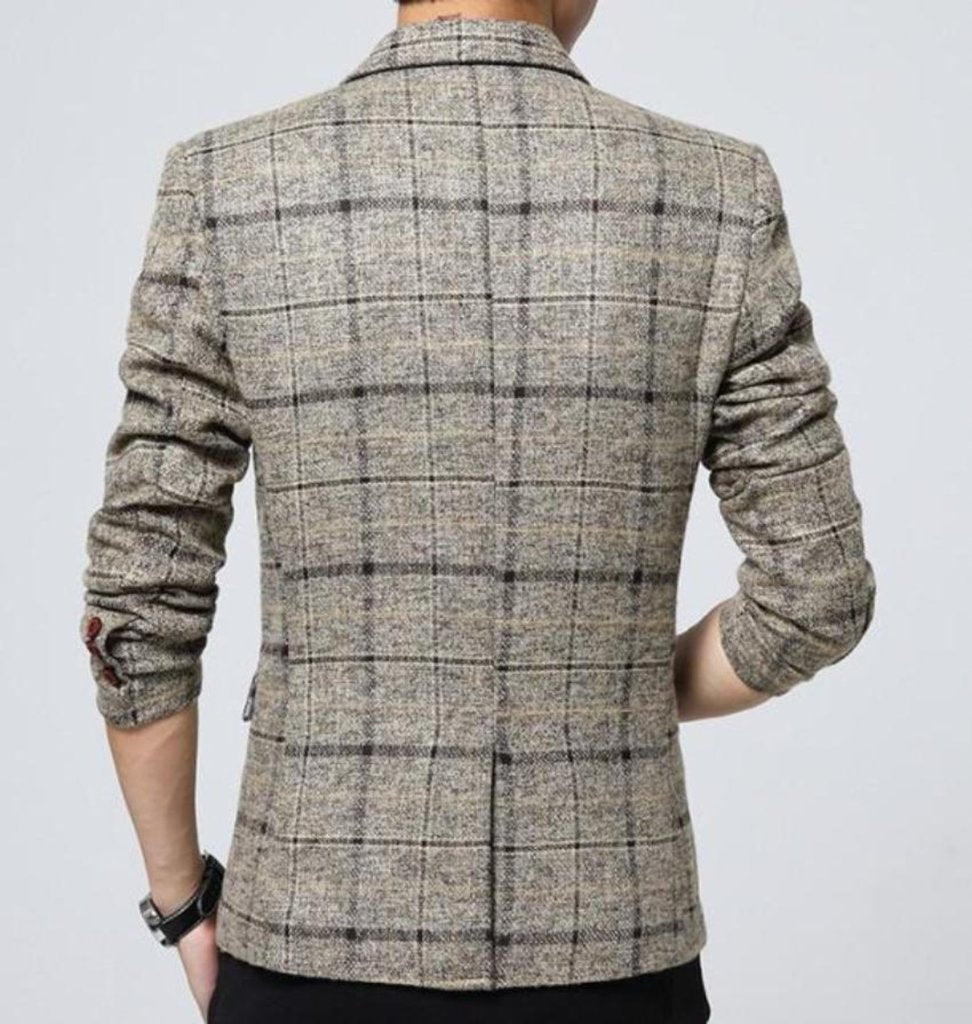 Mens Mix Plaid Blazer - DRG Boutique Apparel & Accessories LLC