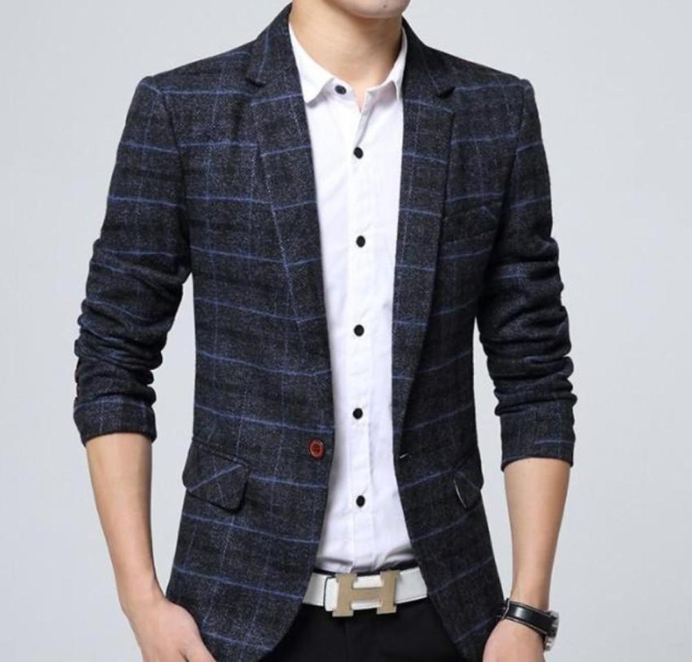 Mens Mix Plaid Blazer - DRG Boutique Apparel & Accessories LLC