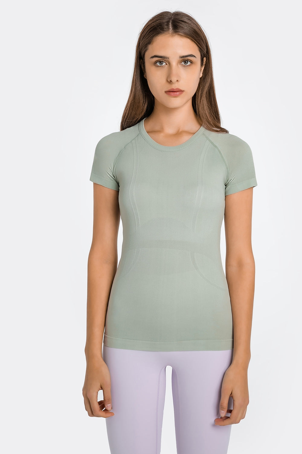 Millennia Round Neck Short Sleeve Active T-Shirt - DRG Boutique Apparel & Accessories LLC