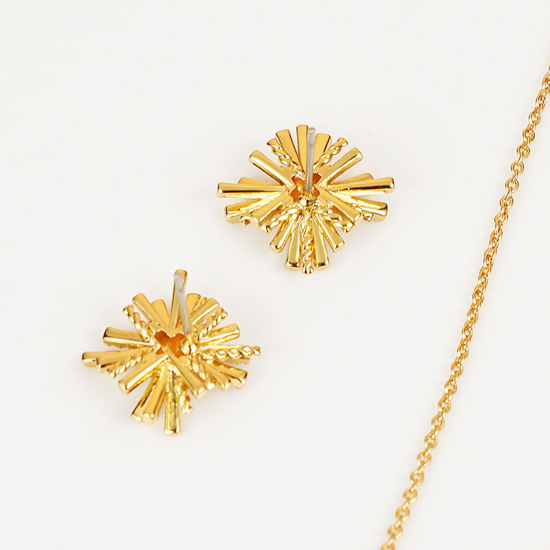 Starburst Gold-Plated Earrings and Necklace Set - DRG Boutique Apparel & Accessories LLC