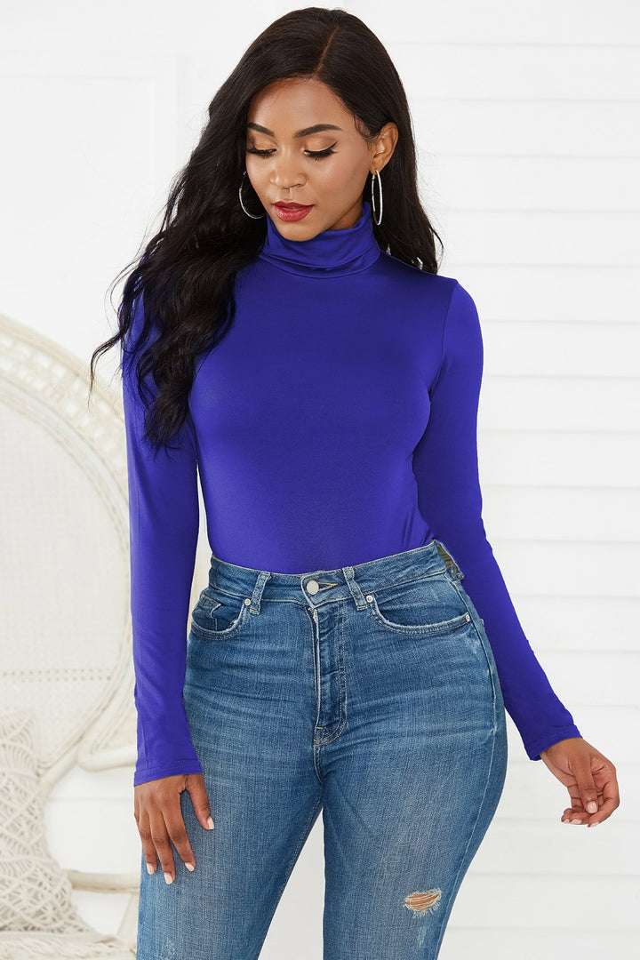 Turtleneck Long Sleeve Bodysuit - DRG Boutique Apparel & Accessories LLC