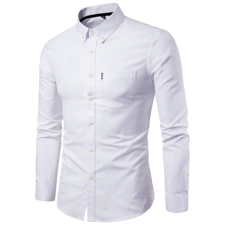 Men's Dress Shirts, Korean Style, Slim Long Sleeve