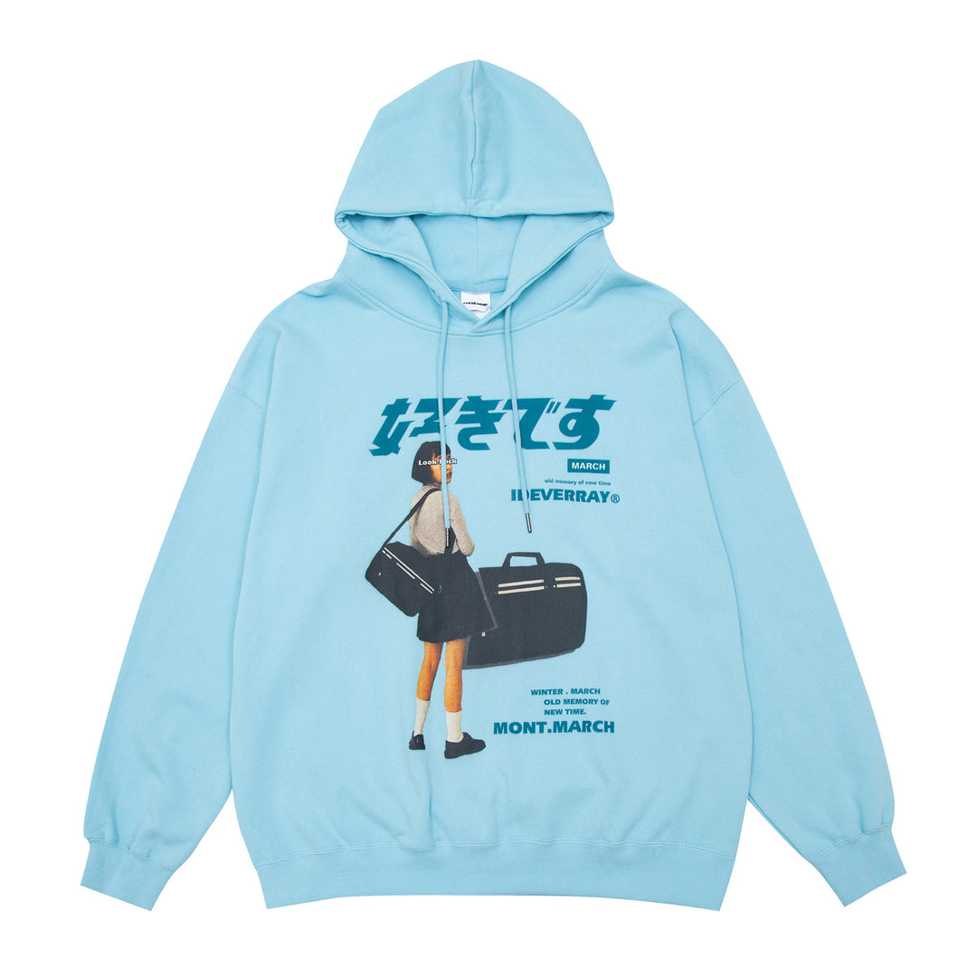 Japanese Characters Printed Casual Hoodies For Men & Women