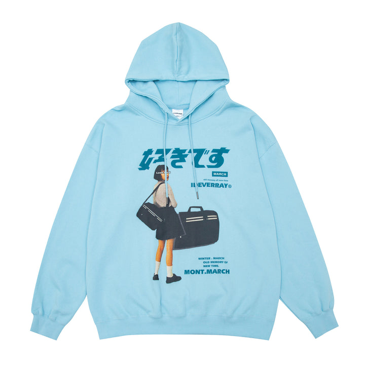 Japanese Characters Printed Casual Hoodies For Men & Women