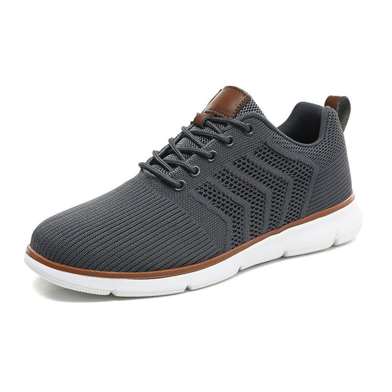 Fashion Lace-up Mesh Sneakers Casual  Flying Woven Walking Sports Shoes For Men