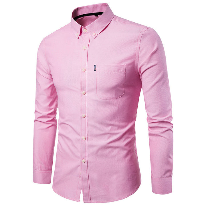 Men's Dress Shirts, Korean Style, Slim Long Sleeve