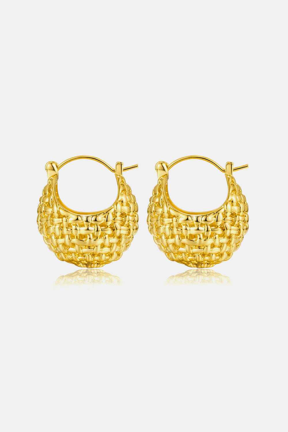 Braided Basket Metal Hoop Earrings - DRG Boutique Apparel & Accessories LLC