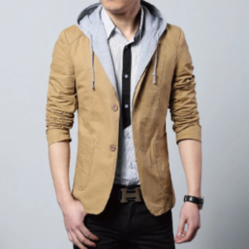 Mens Street Style Hooded Blazer - DRG Boutique Apparel & Accessories LLC