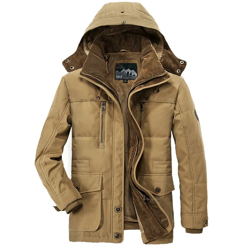 Mens Hooded Winter Parka Coat with Inner Fleece - DRG Boutique Apparel & Accessories LLC