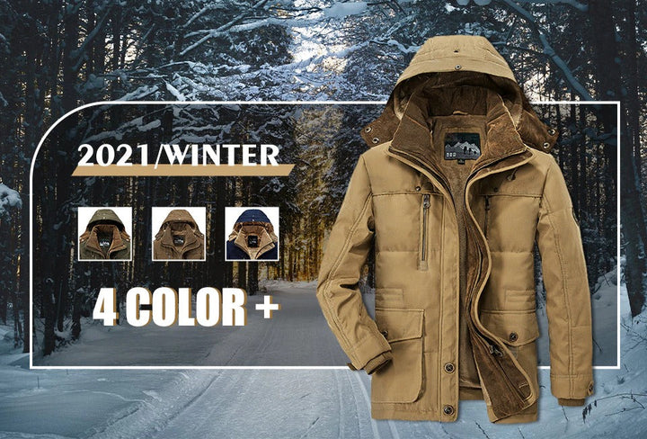 Mens Hooded Winter Parka Coat with Inner Fleece - DRG Boutique Apparel & Accessories LLC