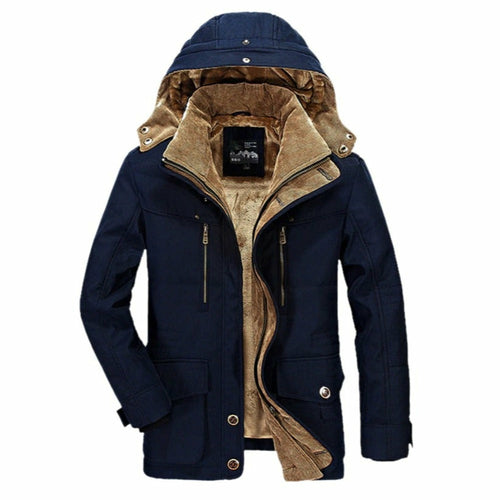 Mens Hooded Winter Parka Coat with Inner Fleece - DRG Boutique Apparel & Accessories LLC