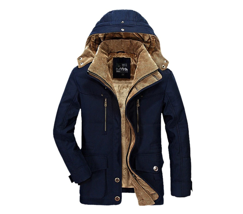 Mens Hooded Winter Parka Coat with Inner Fleece - DRG Boutique Apparel & Accessories LLC